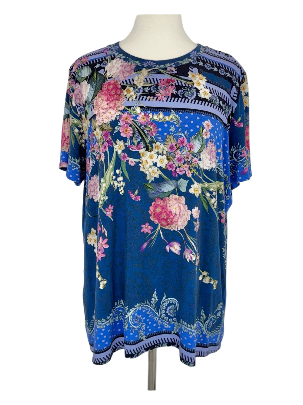 Johnny Was blue floral Revive t-shirt